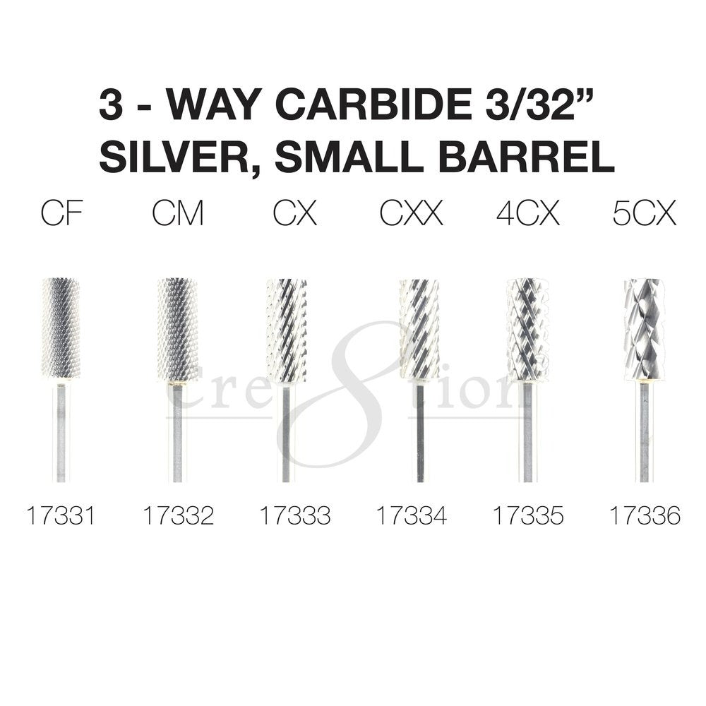 Cre8tion 3-Way Carbide Small Barrel 3/32" - SILVER