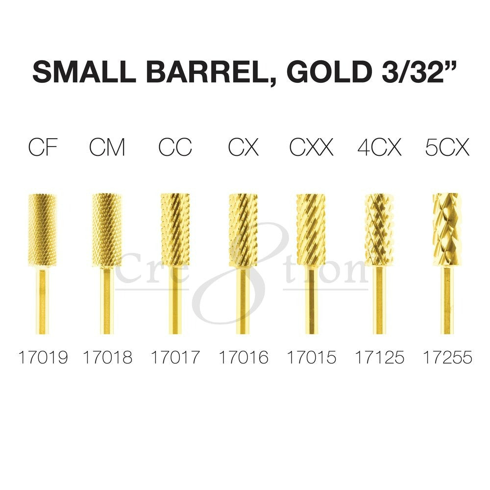 Cre8tion Carbide Small Barrel, 3/32" - GOLD