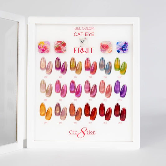 Cre8tion Cat Eye Gel 0.5oz - Fruit Collection - 18 Colors (#202 - #219) w/ 1 Acrylic Booklet