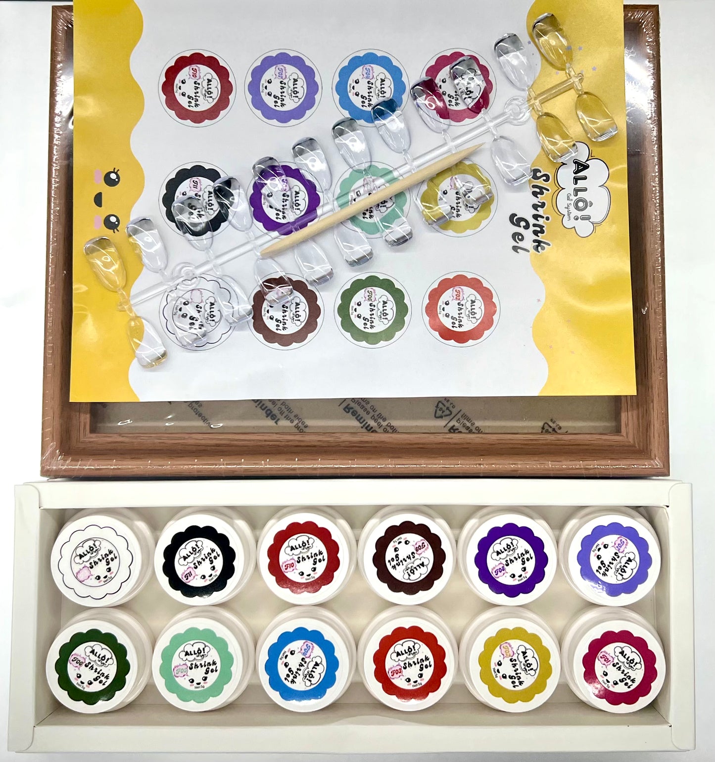 Auto-Shrink Bubble Gel - Set of 12 colors (+Base and Display frame)